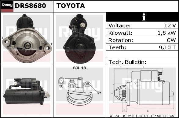 DELCO REMY Starter DRS8911